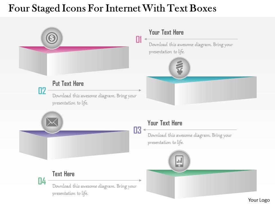 1214_four_staged_icons_for_internet_with_text_boxes_powerpoint_template_Slide01