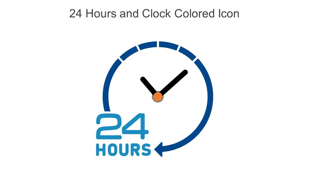 24 Hours And Clock Colored Icon In Powerpoint Pptx Png And Editable Eps Format