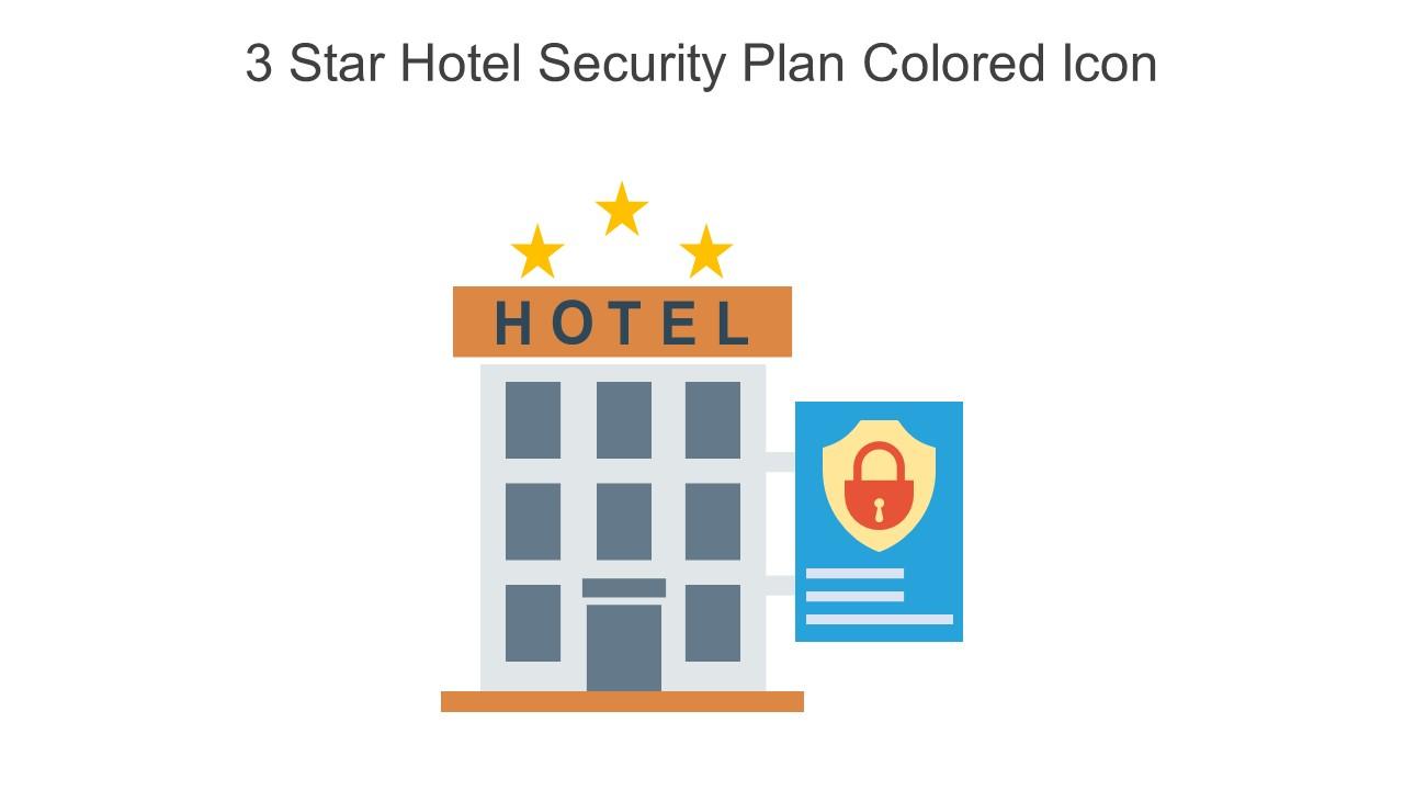 3 Star Hotel Security Plan Colored Icon In Powerpoint Pptx Png And Editable Eps Format