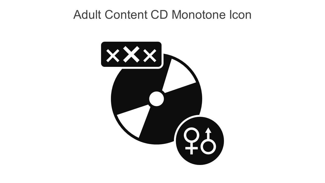 Adult Content CD Monotone Icon In Powerpoint Pptx Png And Editable Eps Format
