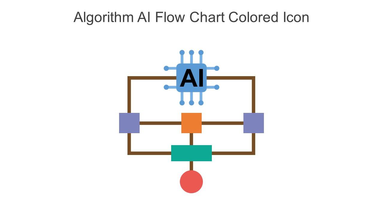Algorithm AI Flow Chart Colored Icon In Powerpoint Pptx Png And Editable Eps Format