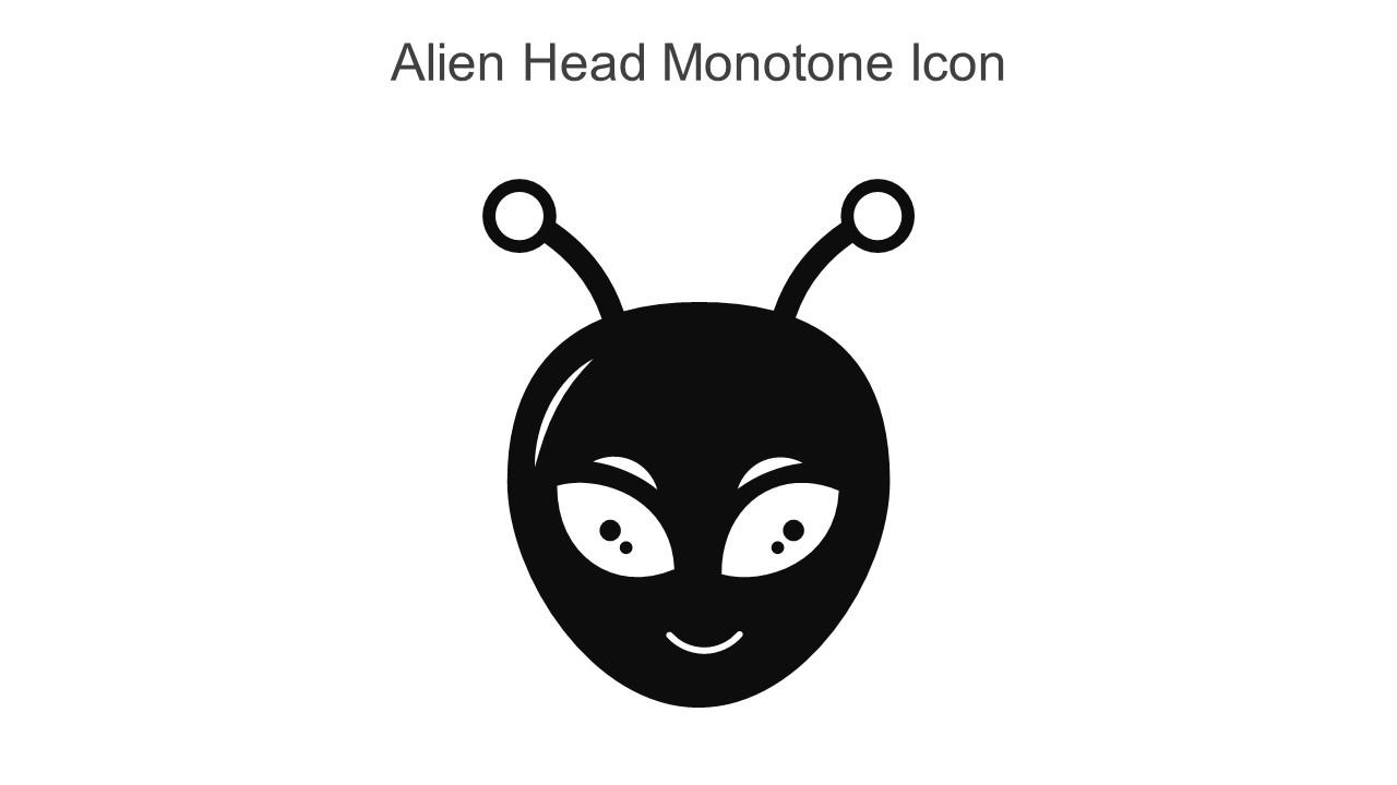 Alien Head Monotone Icon In Powerpoint Pptx Png And Editable Eps Format
