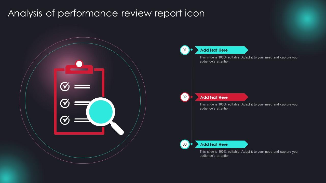 Analysis Of Performance Review Report Icon