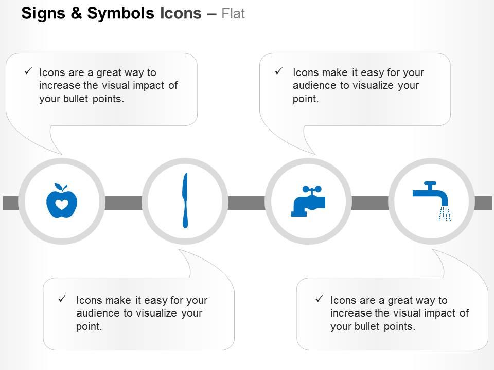 apple_sign_water_tap_knife_food_preservation_ppt_icons_graphics_Slide01