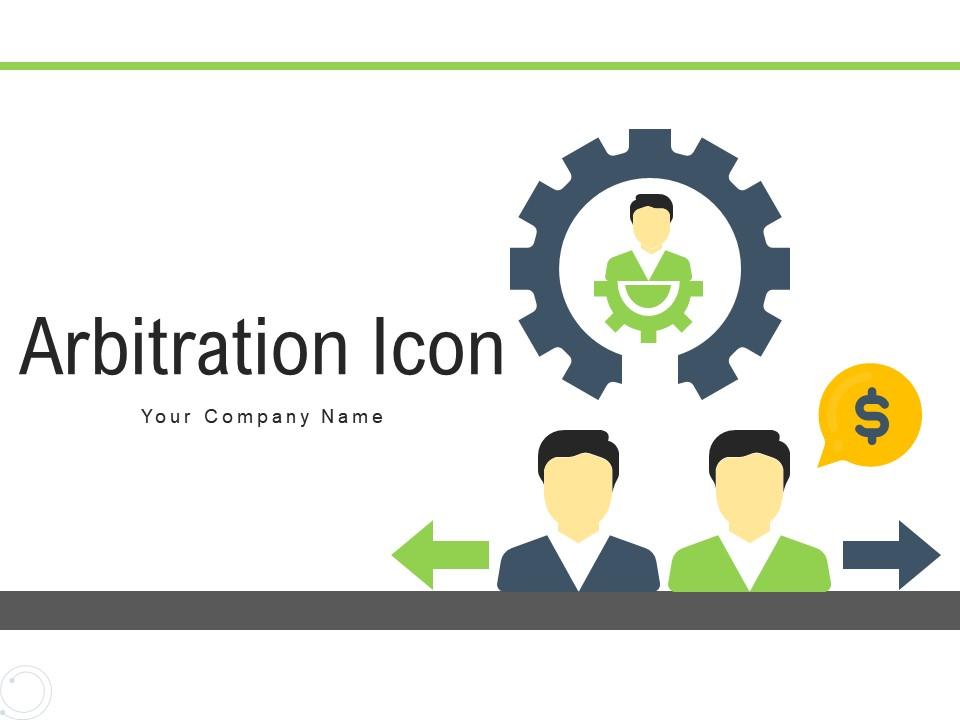 Arbitration icon business resolution negotiating discussion representing settlement