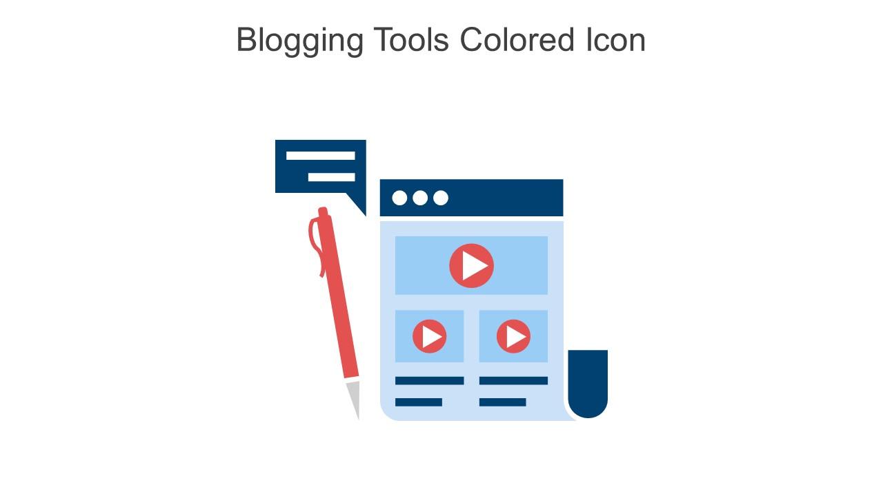 Blogging Tools Colored Icon In Powerpoint Pptx Png And Editable Eps Format