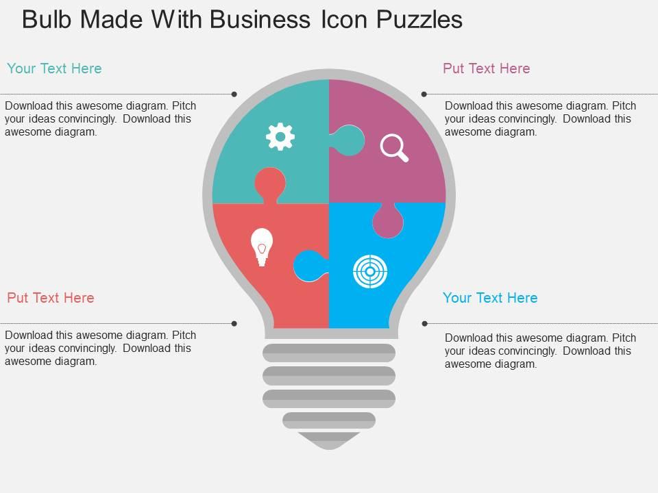 bulb_made_with_business_icon_puzzles_flat_powerpoint_design_Slide01