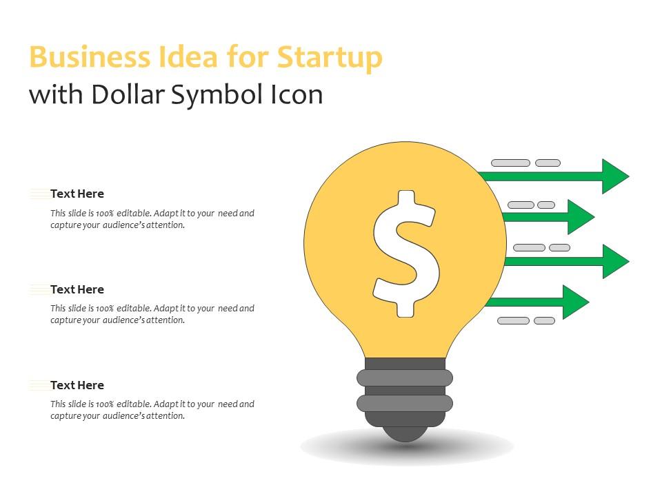 Business idea for startup with dollar symbol icon