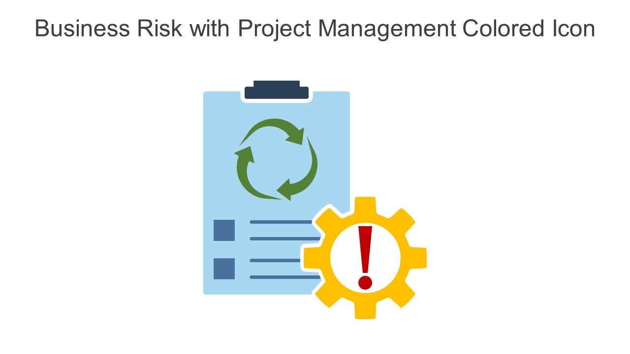 Business Risk With Project Management Colored Icon In Powerpoint Pptx Png And Editable Eps Format