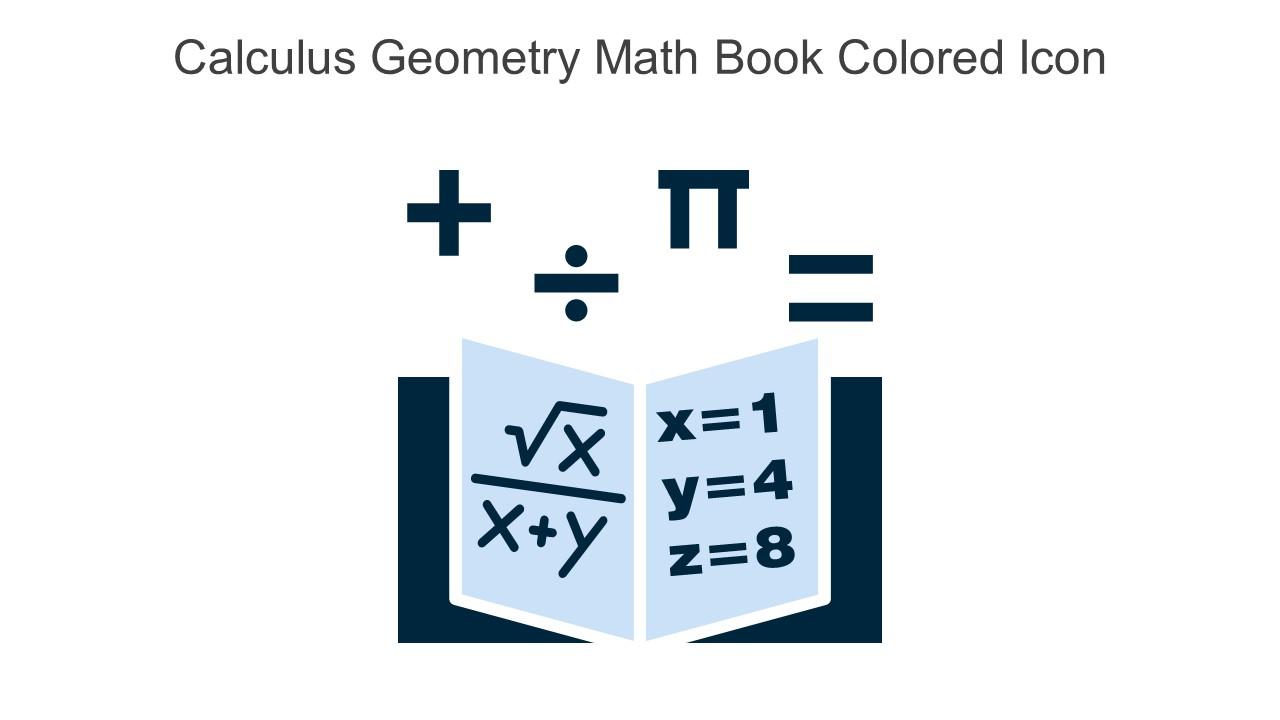 Calculus Geometry Math Book Colored Icon In Powerpoint Pptx Png And Editable Eps Format