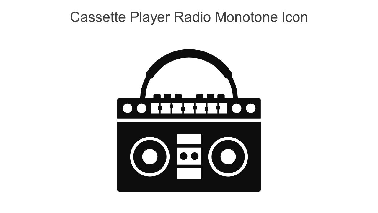 Cassette Player Radio Monotone Icon In Powerpoint Pptx Png And Editable Eps Format