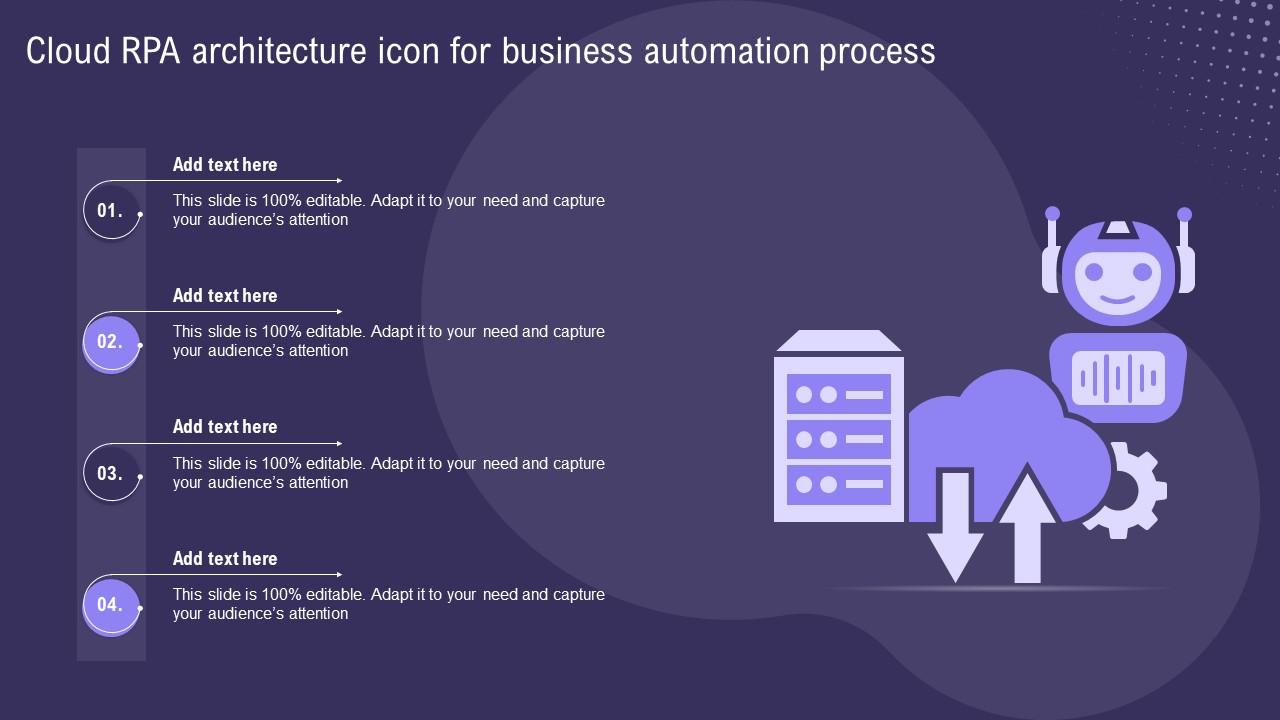 Cloud RPA Architecture Icon For Business Automation Process