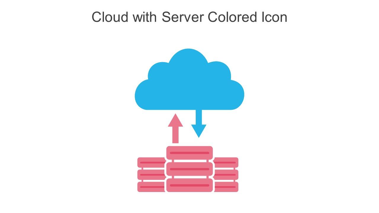 Cloud With Server Colored Icon In Powerpoint Pptx Png And Editable Eps Format