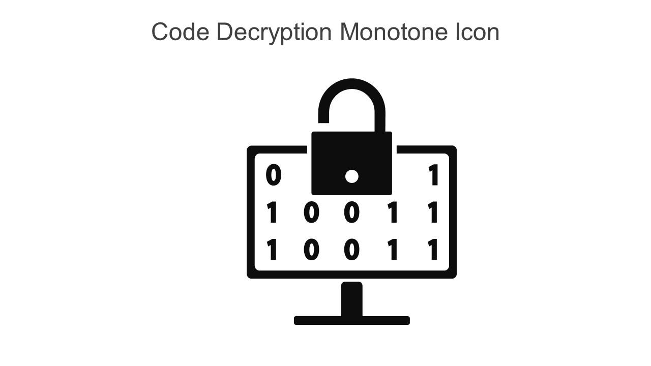 Code Decryption Monotone Icon In Powerpoint Pptx Png And Editable Eps Format