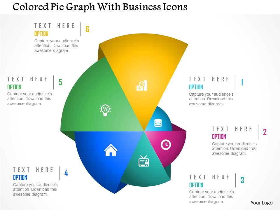 colored_pie_graph_with_business_icons_powerpoint_template_Slide01