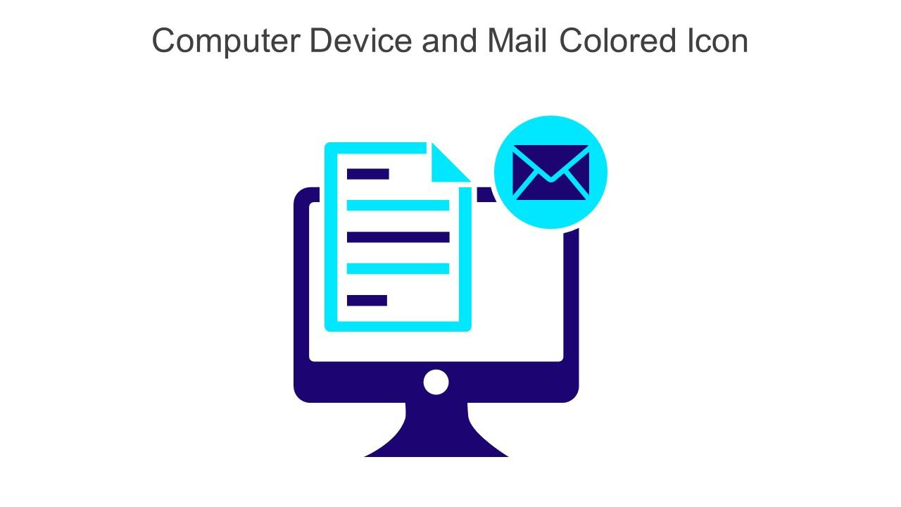 Computer Device And Mail Colored Icon In Powerpoint Pptx Png And Editable Eps Format