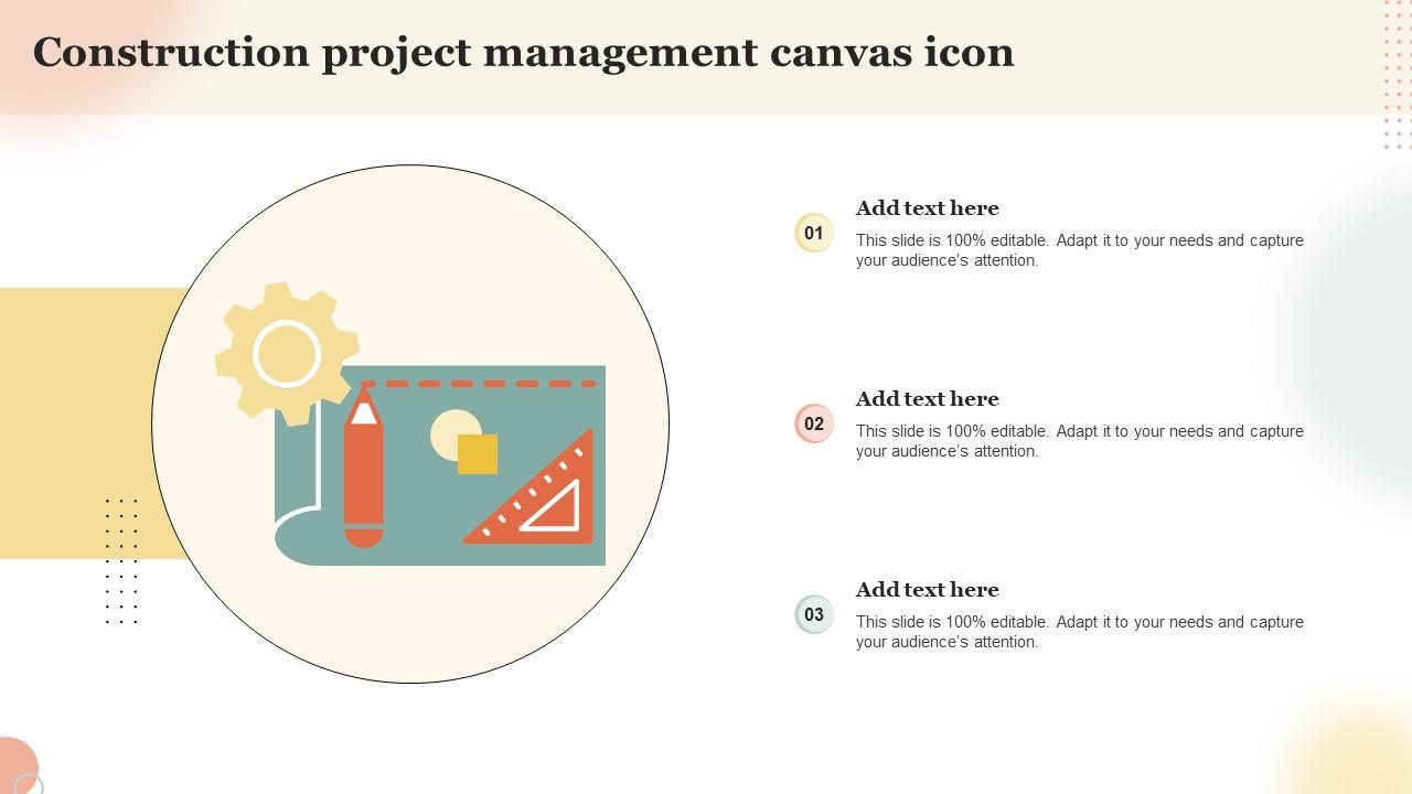 Construction Project Management Canvas Icon
