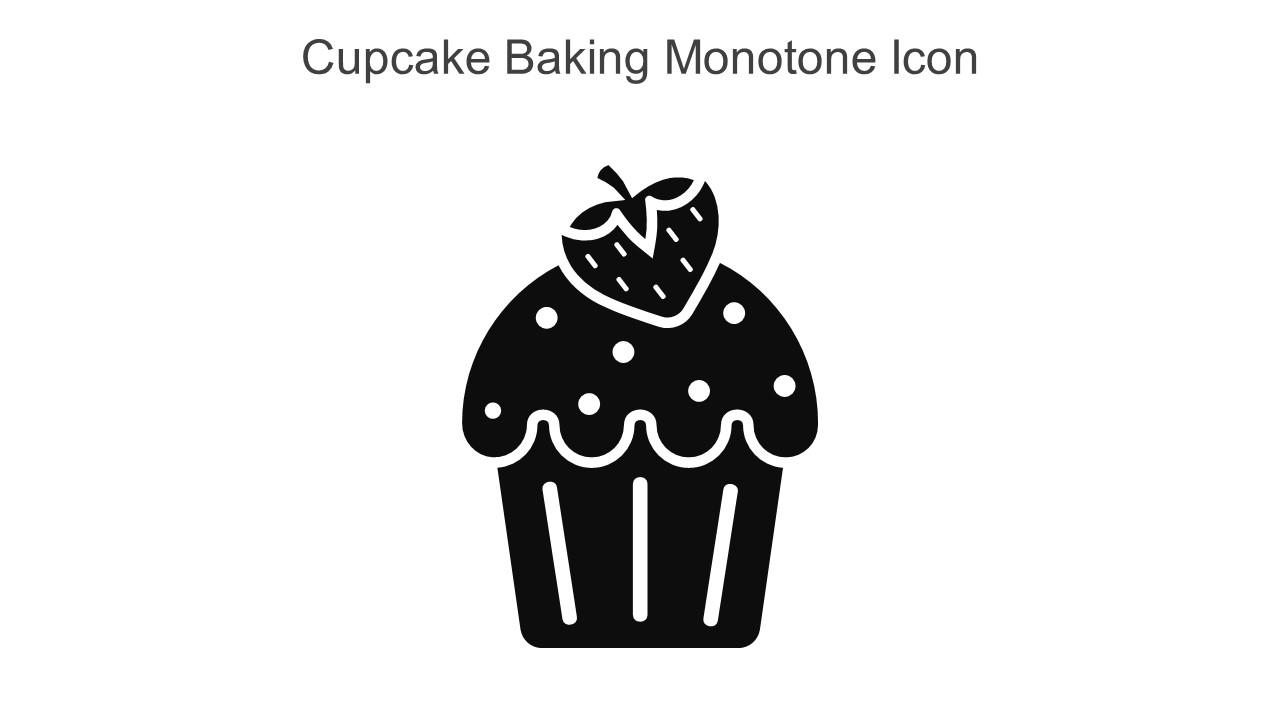 Cupcake Baking Monotone Icon In Powerpoint Pptx Png And Editable Eps Format