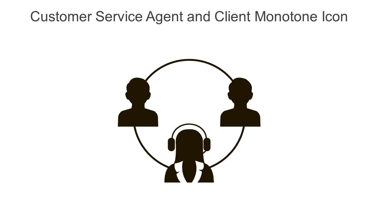 Customer Service Agent And Client Monotone Icon In Powerpoint Pptx Png And Editable Eps Format