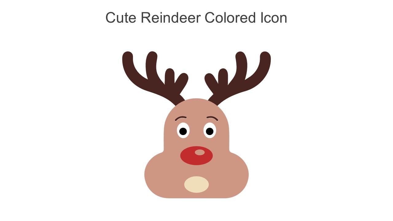Cute Reindeer Colored Icon In Powerpoint Pptx Png And Editable Eps Format