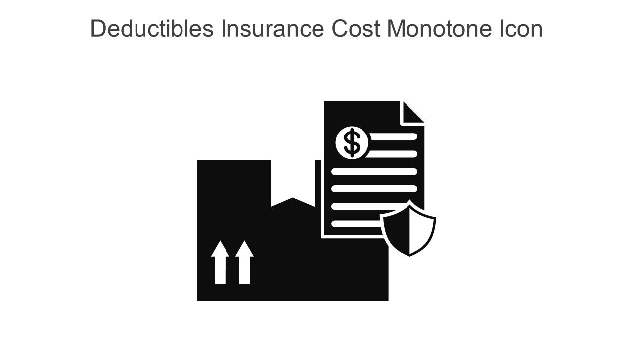 Deductibles Insurance Cost Monotone Icon In Powerpoint Pptx Png And Editable Eps Format