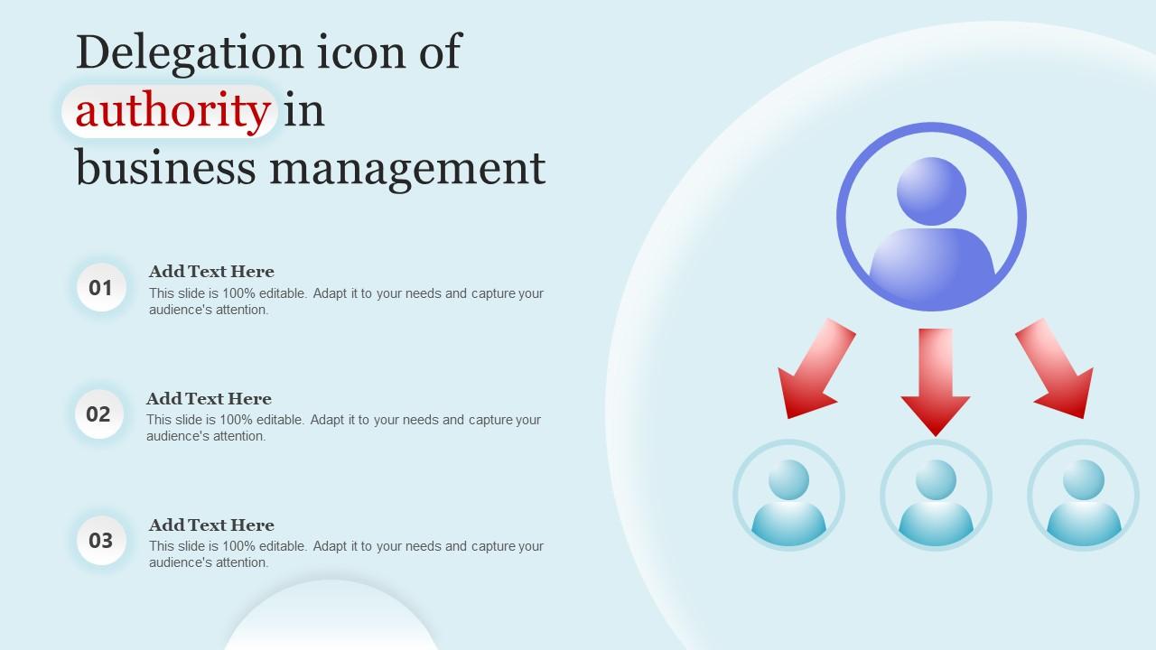 Delegation Icon Of Authority In Business Management