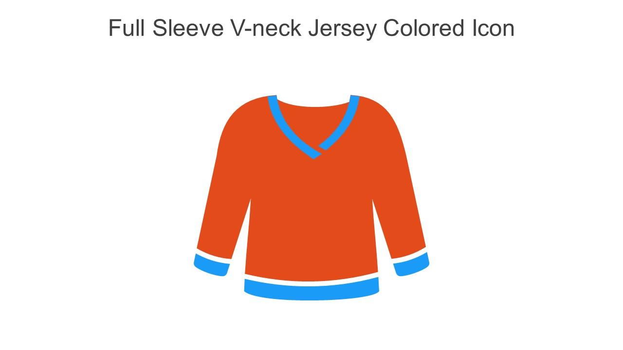 Full Sleeve V Neck Jersey Colored Icon In Powerpoint Pptx Png And Editable Eps Format