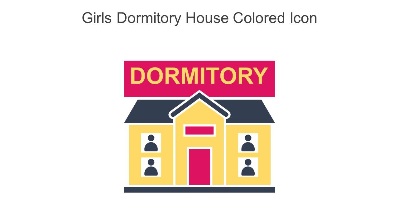 Girls Dormitory House Colored Icon In Powerpoint Pptx Png And Editable Eps Format