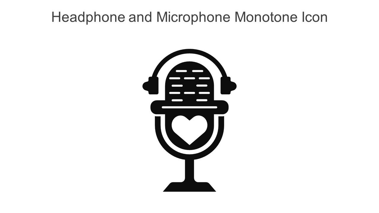Headphone And Microphone Monotone Icon In Powerpoint Pptx Png And Editable Eps Format