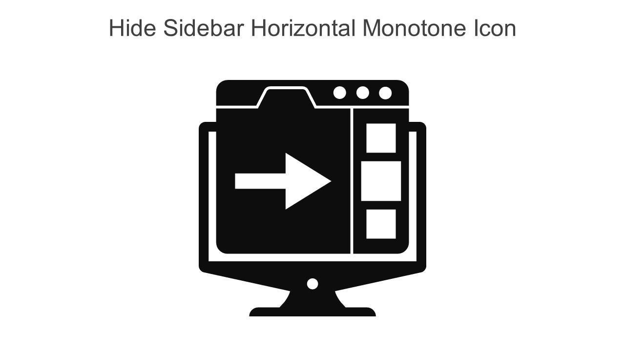Hide Sidebar Horizontal Monotone Icon In Powerpoint Pptx Png And Editable Eps Format