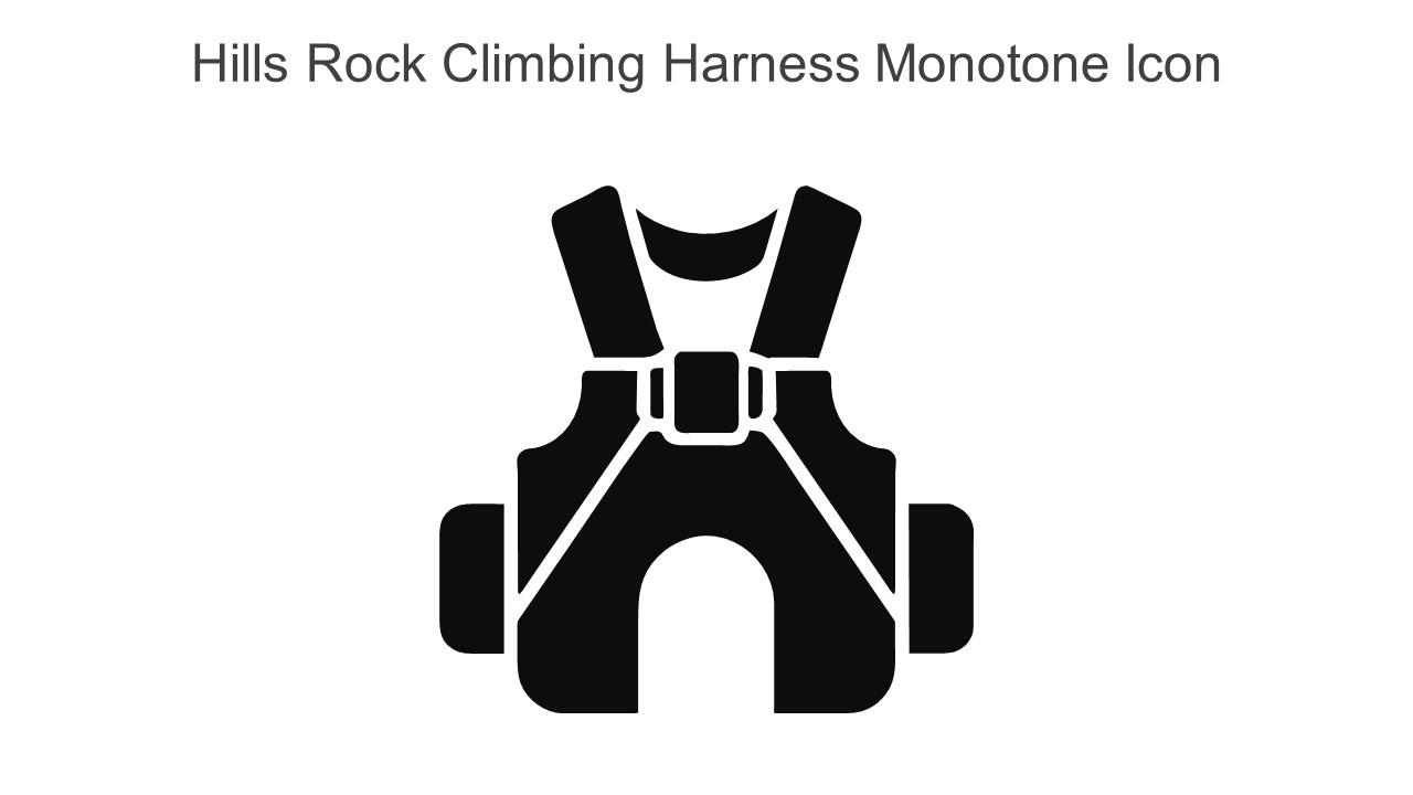 Hills Rock Climbing Harness Monotone Icon In Powerpoint Pptx Png And Editable Eps Format