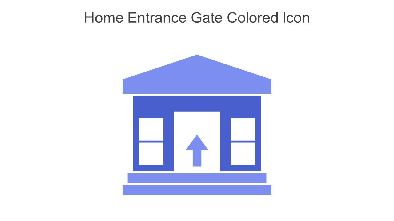 Home Entrance Gate Colored Icon In Powerpoint Pptx Png And Editable Eps Format