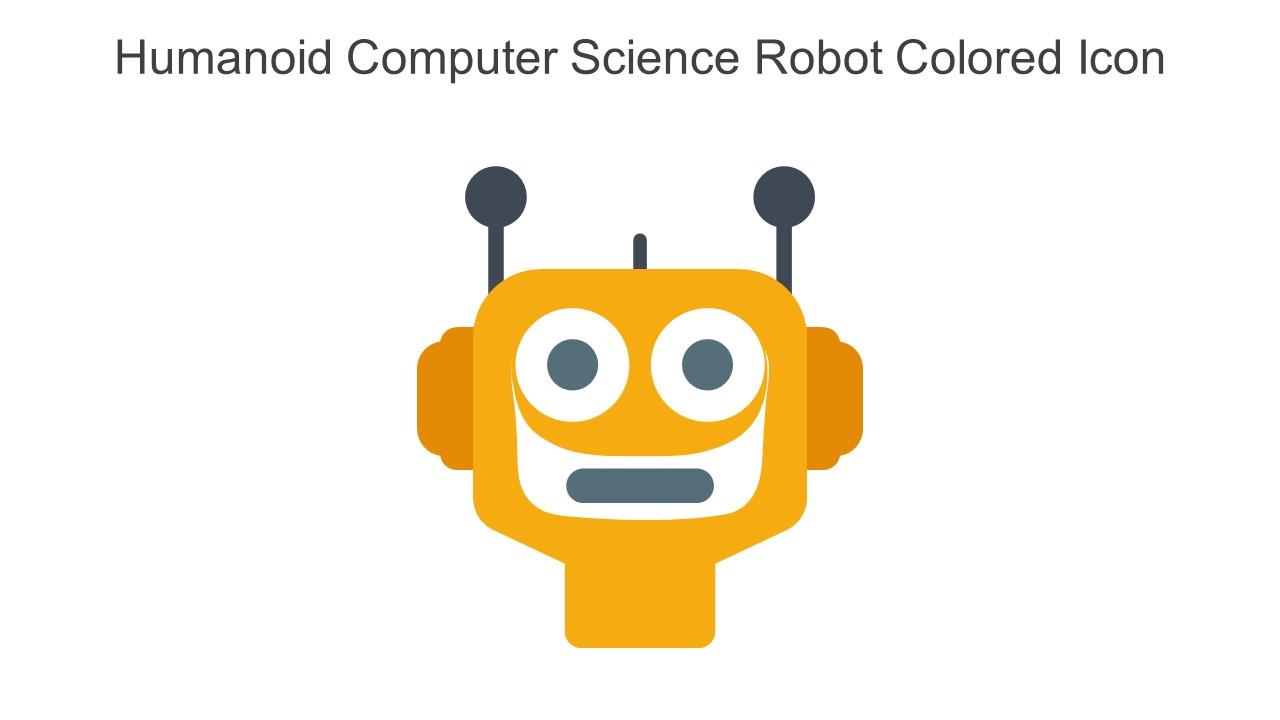 Humanoid Computer Science Robot Colored Icon In Powerpoint Pptx Png And Editable Eps Format