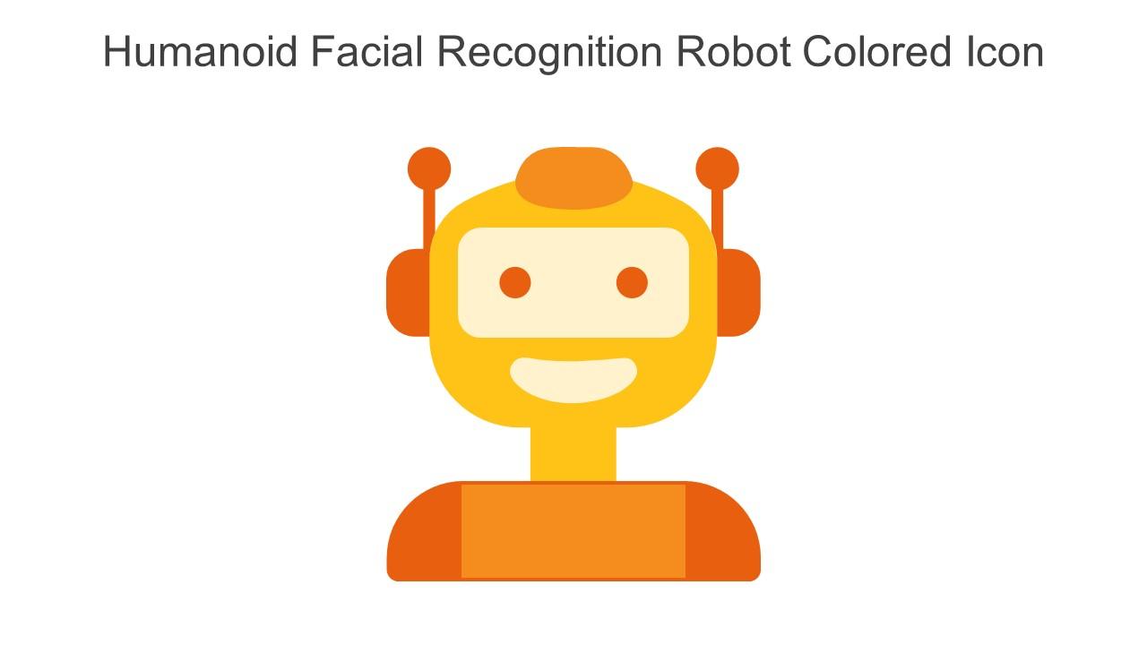 Humanoid Facial Recognition Robot Colored Icon In Powerpoint Pptx Png And Editable Eps Format