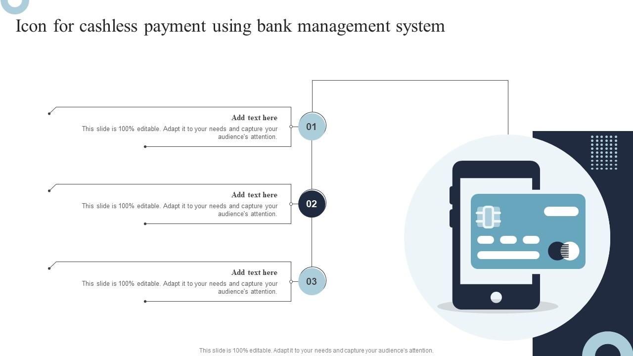 Icon For Cashless Payment Using Bank Management System