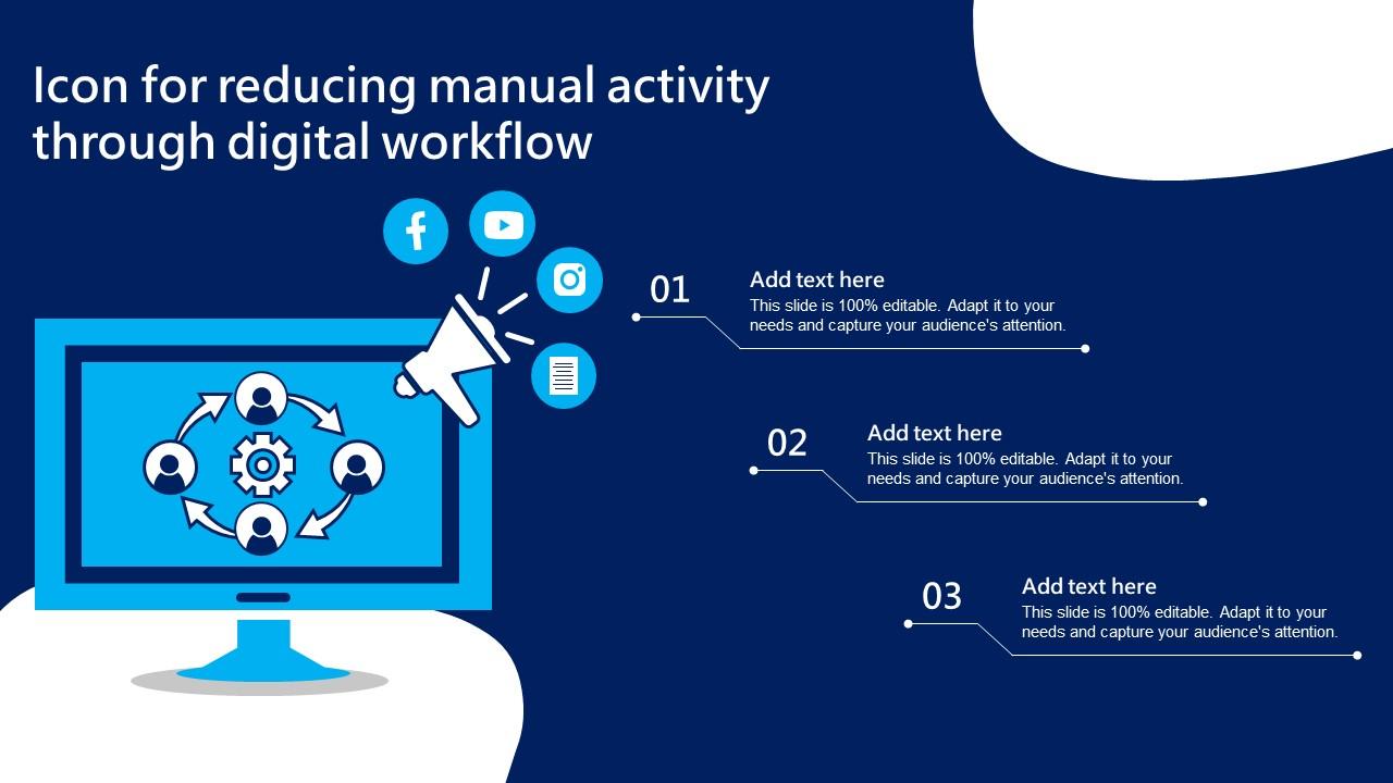 Icon For Reducing Manual Activity Through Digital Workflow
