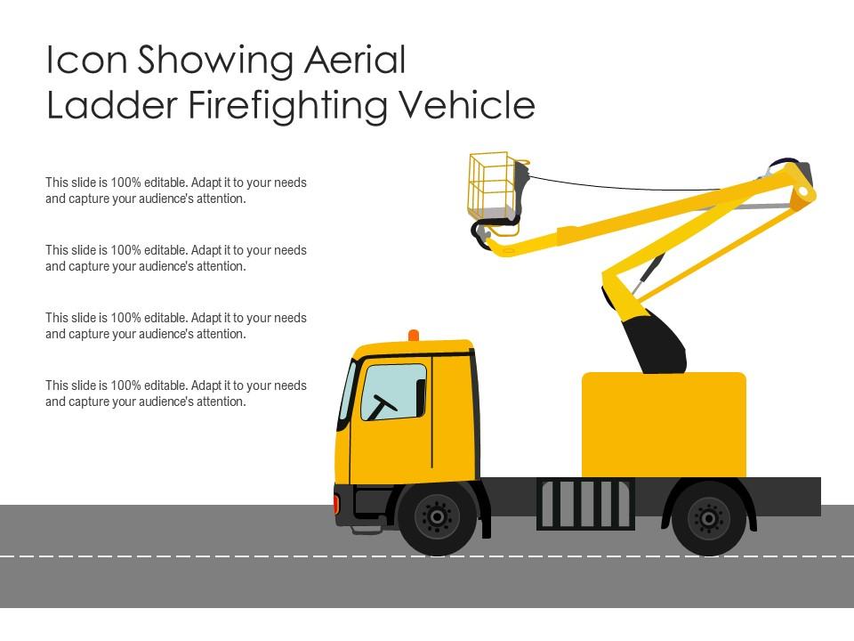 Icon showing aerial ladder firefighting vehicle