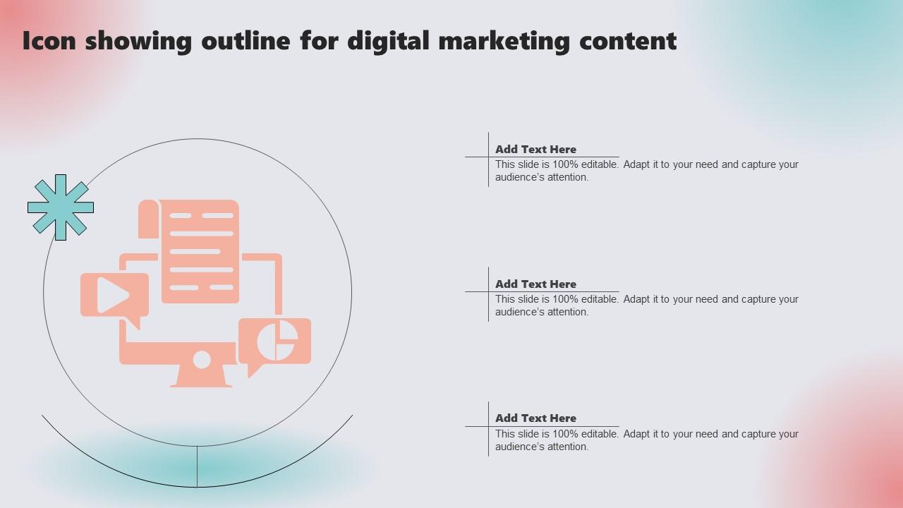 Icon Showing Outline For Digital Marketing Content