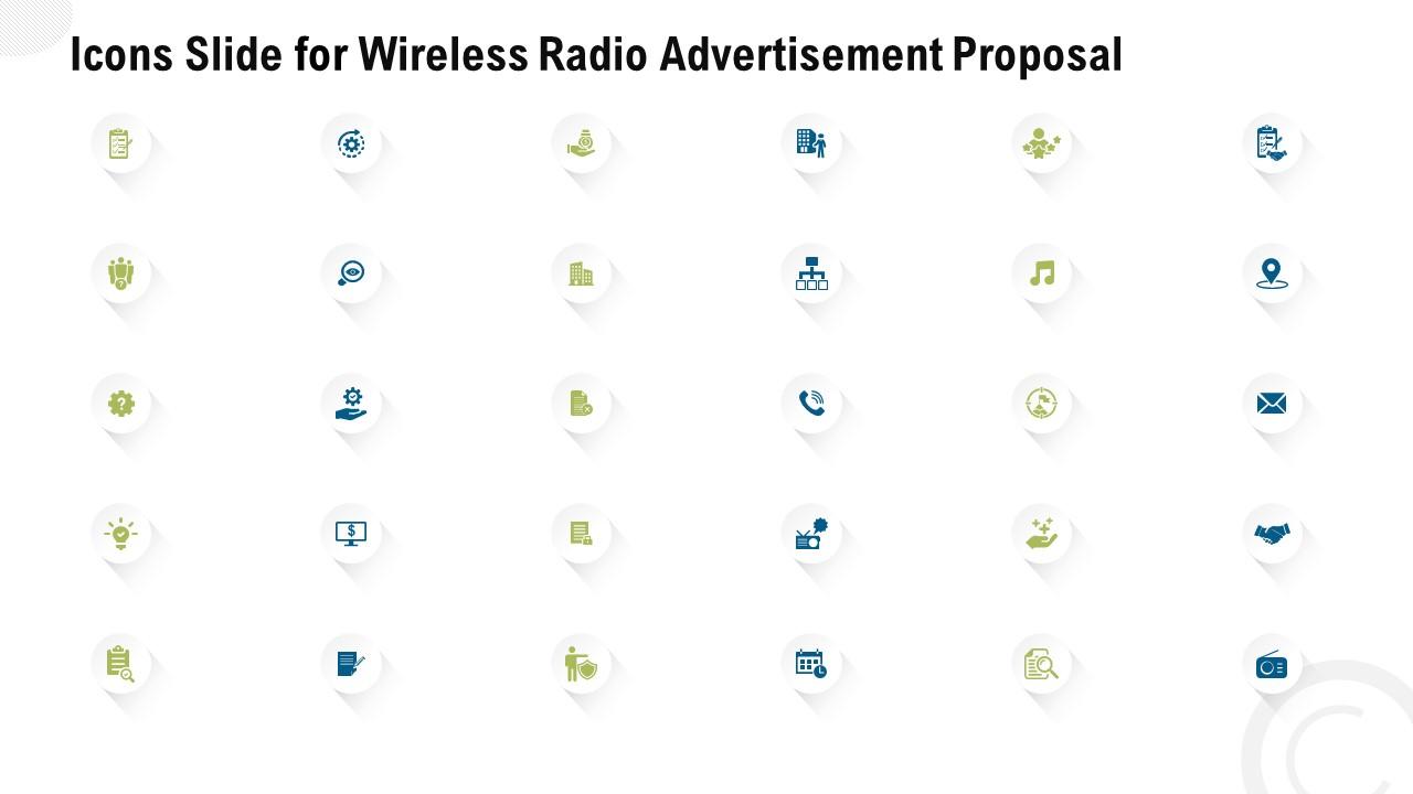 Icons slide for wireless radio advertisement proposal