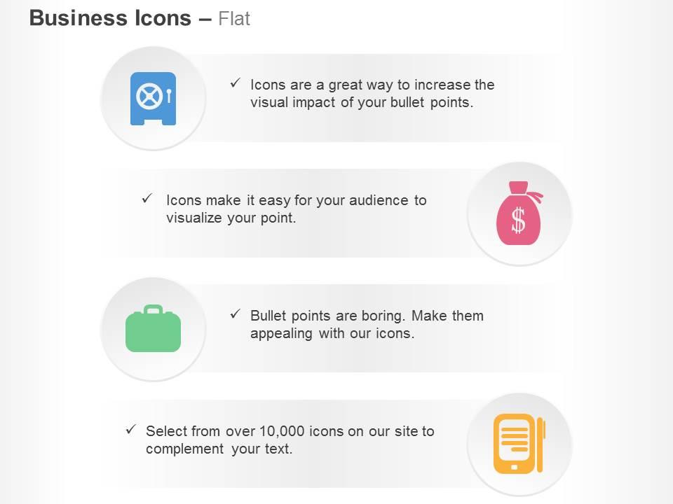 investment_safety_dollar_bag_suitcase_mobile_ppt_icons_graphics_Slide01