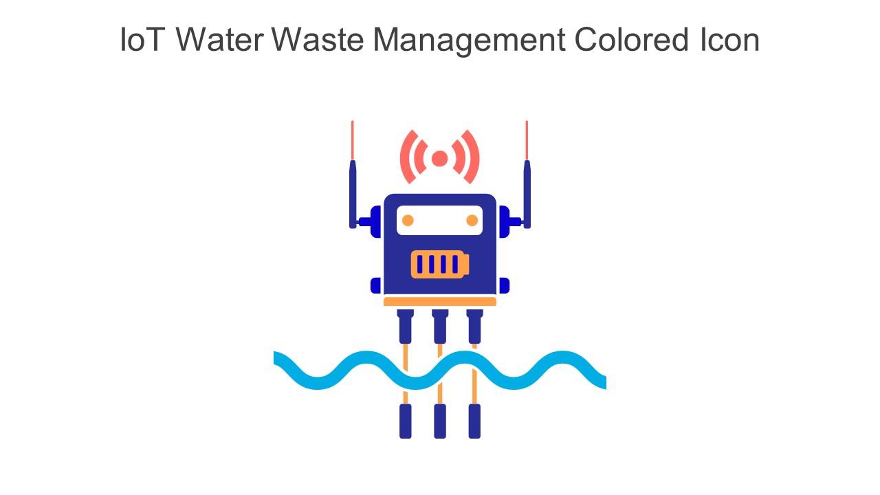 Iot Water Waste Management Colored Icon In Powerpoint Pptx Png And Editable Eps Format