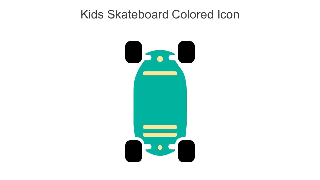 Kids Skateboard Colored Icon In Powerpoint Pptx Png And Editable Eps Format