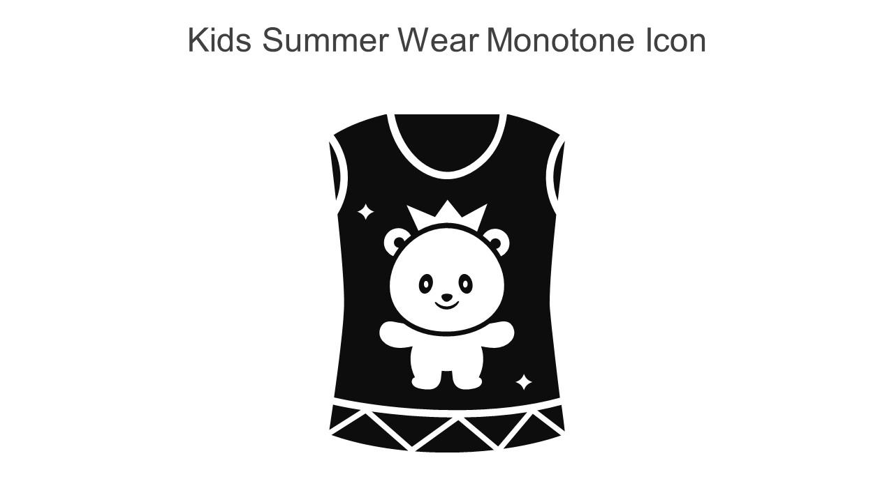 Kids Summer Wear Monotone Icon In Powerpoint Pptx Png And Editable Eps Format
