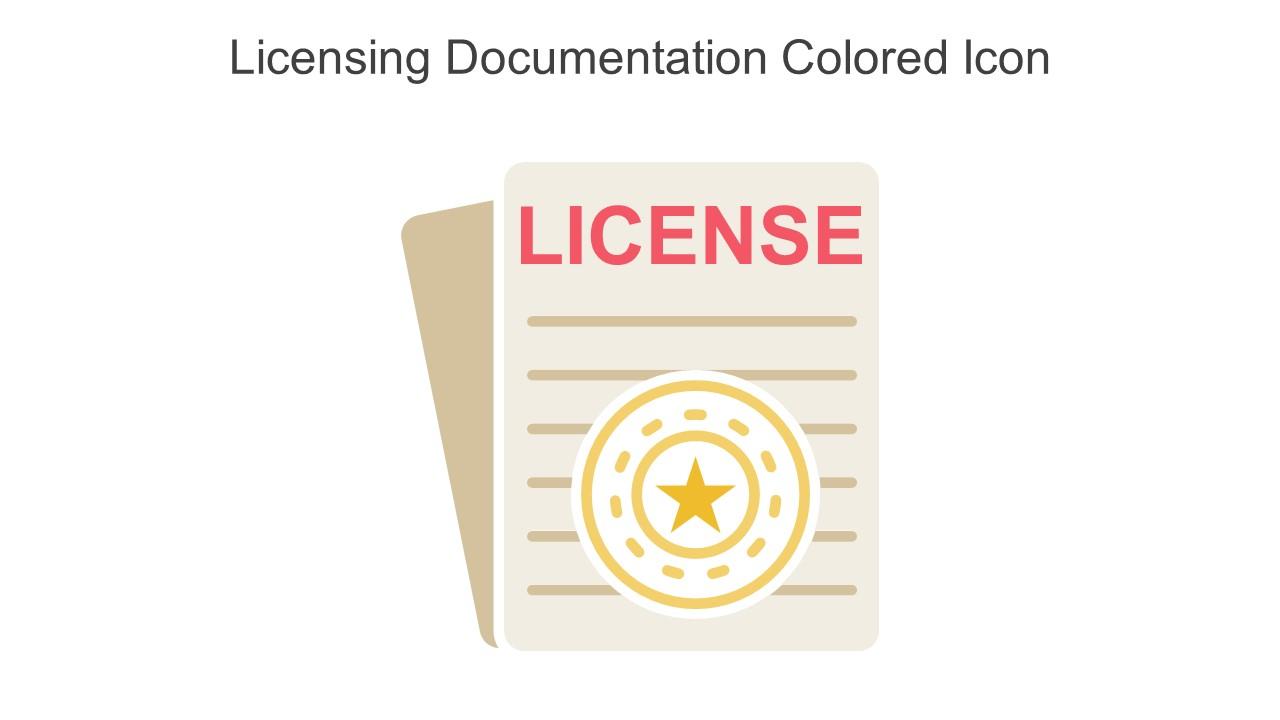 Licensing Documentation Colored Icon In Powerpoint Pptx Png And Editable Eps Format