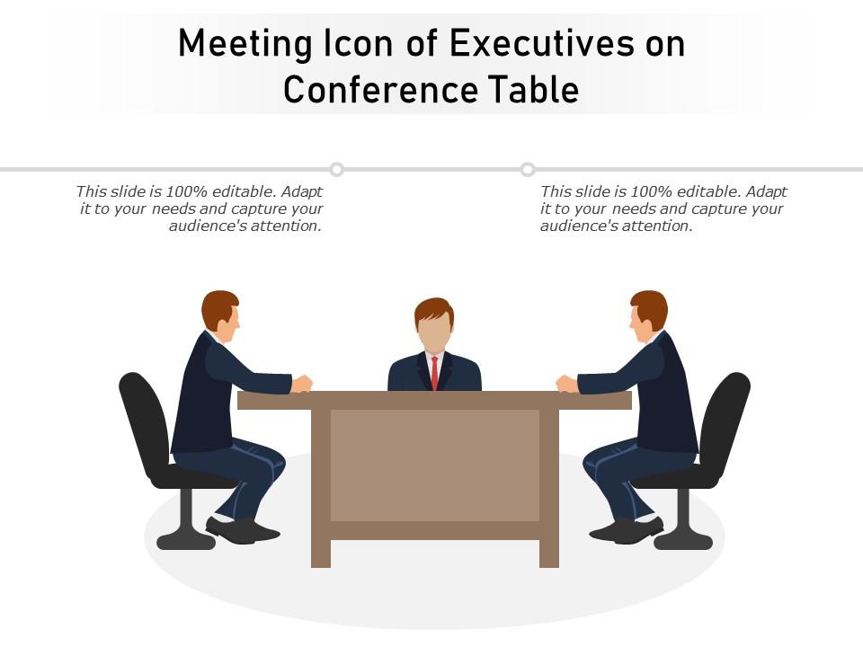 Meeting icon of executives on conference table