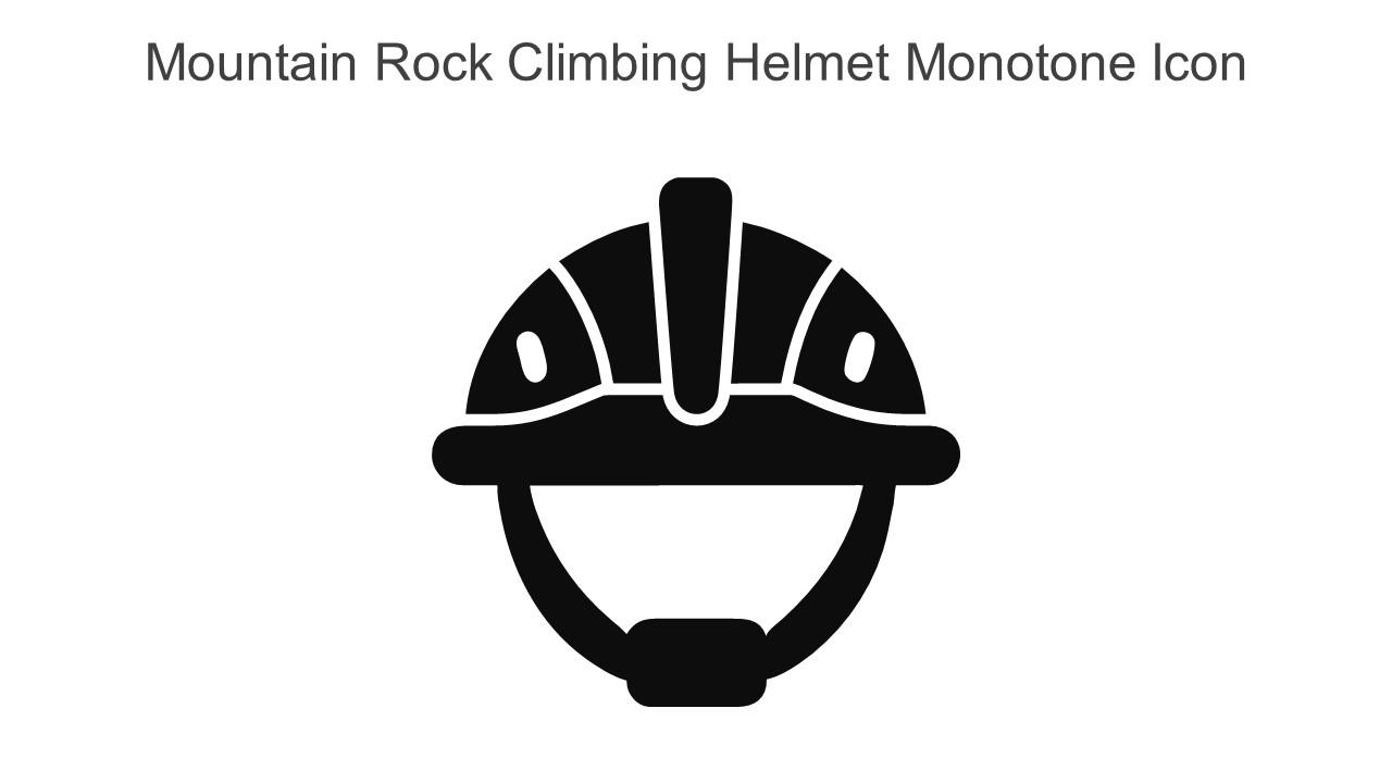Mountain Rock Climbing Helmet Monotone Icon In Powerpoint Pptx Png And Editable Eps Format