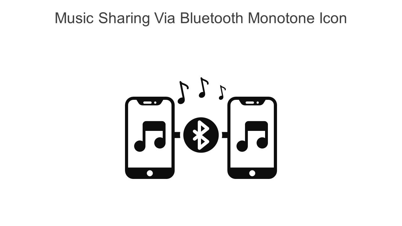 Music Sharing Via Bluetooth Monotone Icon In Powerpoint Pptx Png And Editable Eps Format