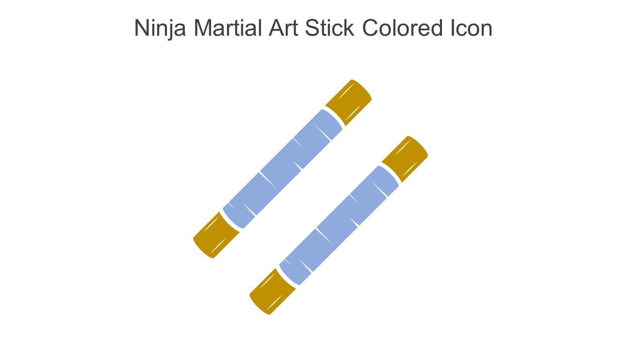 Ninja Martial Art Stick Colored Icon In Powerpoint Pptx Png And Editable Eps Format