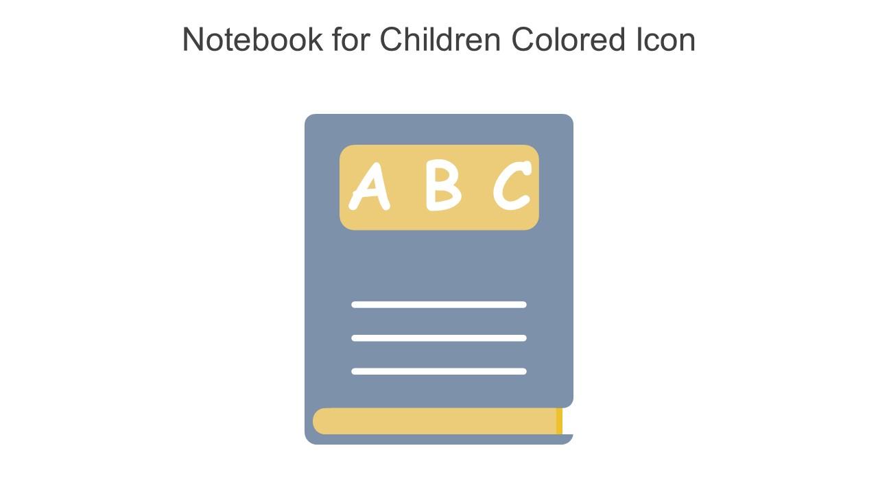 Notebook For Children Colored Icon In Powerpoint Pptx Png And Editable Eps Format