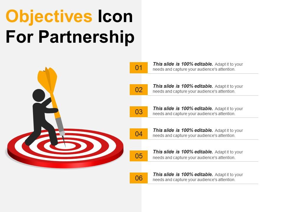 objectives_icon_for_partnership_2_ppt_presentation_examples_Slide01